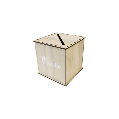 Tirelire en Bois "Merci"