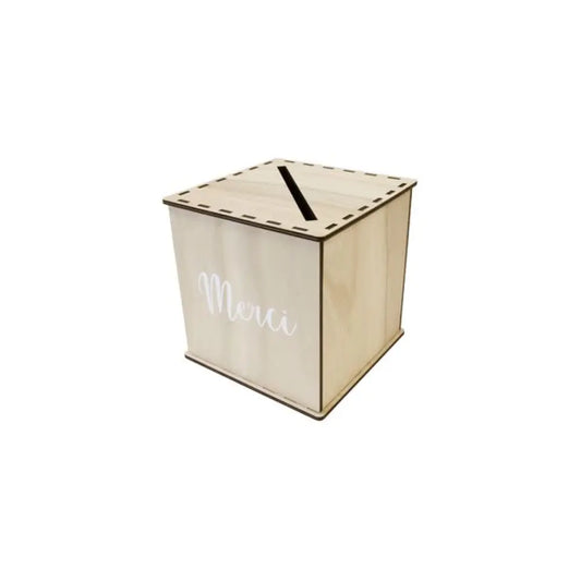 Tirelire en Bois "Merci"