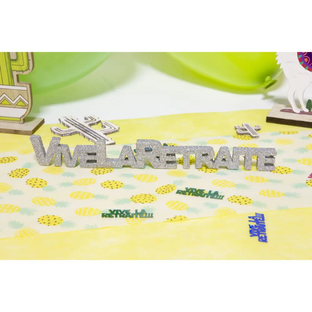 Déco de Table - ''Vive la Retraite'' Argent