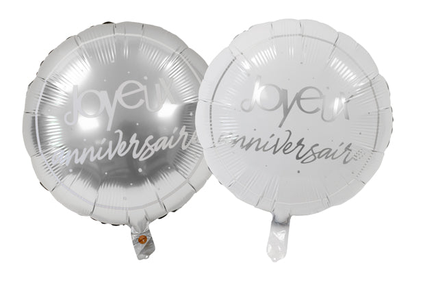 BALLON METALLIQUE "JOYEUX ANNIVERSAIRE" (dia. 45cm) AR