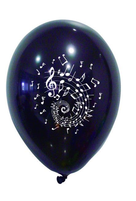 BALLON IMPRIME NOTES DE MUSIQUE 25-32 cm (x 8) N