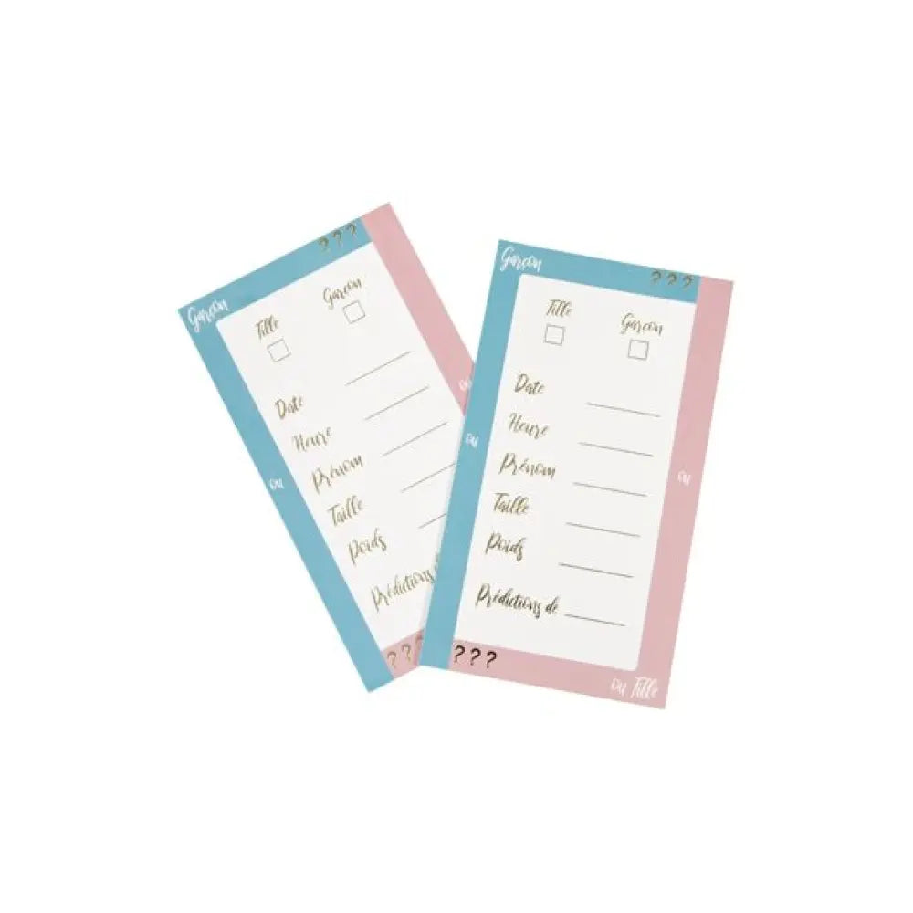 Cartes de Prédictions ''Gender Reveal'' (x6)