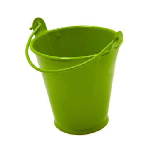 3 petits seau vert en métal "Pâques"