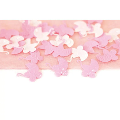 Mini Confettis de Table - Poussettes Blanc & Rose