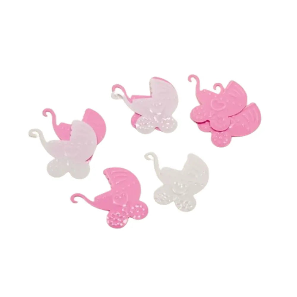 Mini Confettis de Table - Poussettes Blanc & Rose