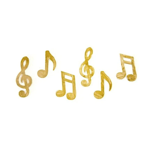 24 Déco à parsemer en Bois - Notes de Musique Or