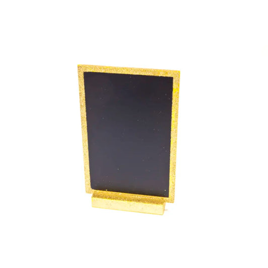 Ardoise ''Menu'' Pailletée - Double Face - 19 cm x 12 cm - Or