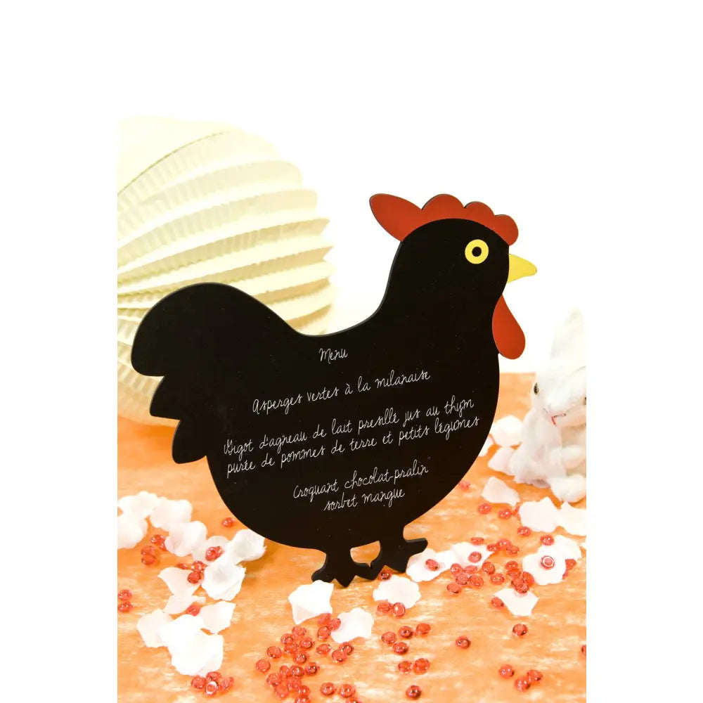 1 Ardoise Menu "Poule de Pâques" 20x19cm