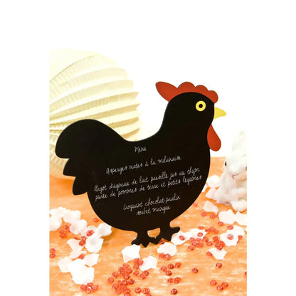 1 Ardoise Menu "Poule de Pâques" 20x19cm