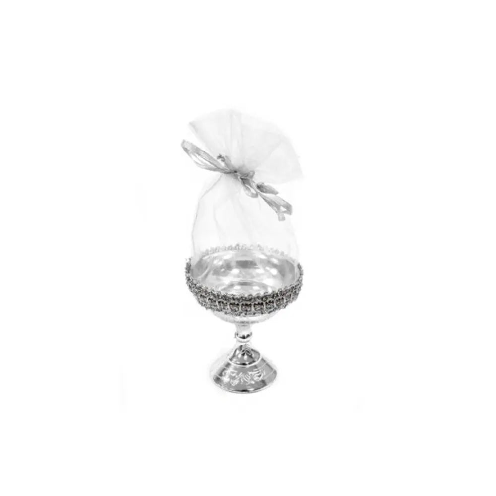 2 Calices avec organza argent - 7 x Ø 6,5 cm