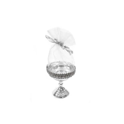 2 Calices avec organza argent - 7 x Ø 6,5 cm