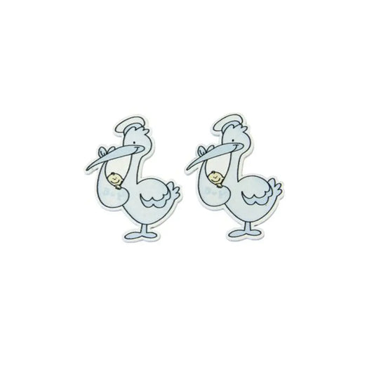 10 Semis de Table en Bois - Cigogne Bleu