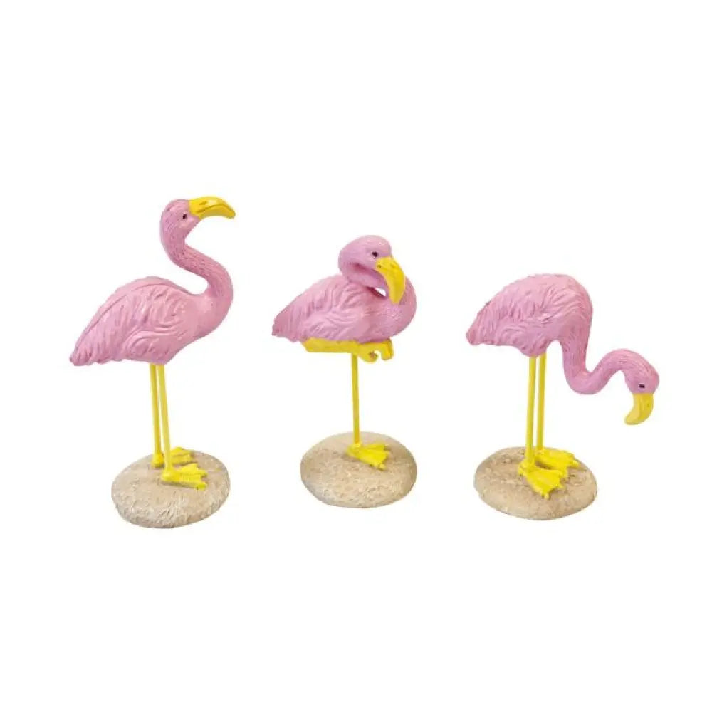 3 Flamants Roses en Résine