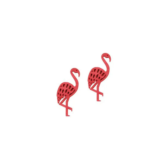 10 Semis de Table - Flamants Roses en Bois