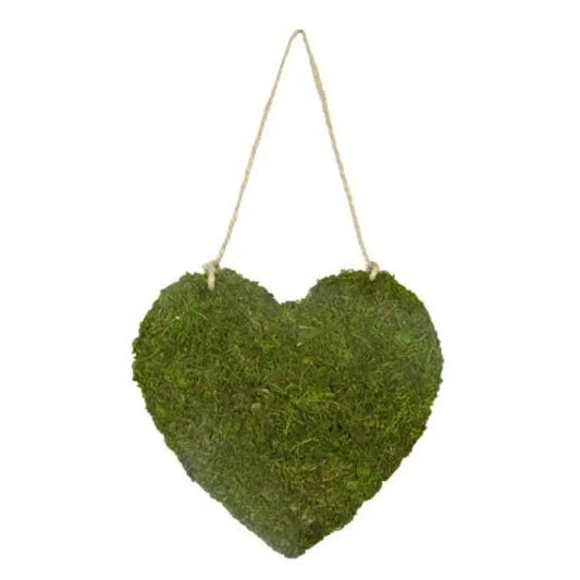 Cœur à Suspendre "Mousse Verte" avec Ficelle