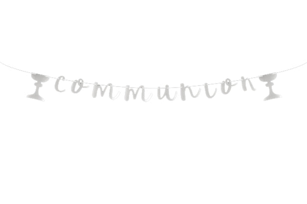 Guirlande lettres "Communion" argent