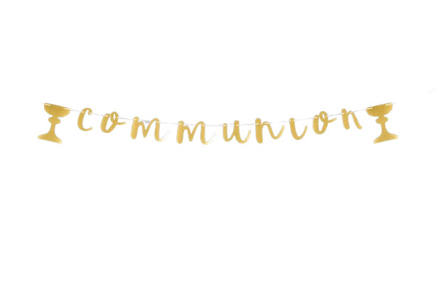 Guirlande lettres "Communion" or