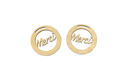 Déco pour ruban "merci" en bois