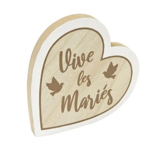 Déco de Table Cœur "Vive les Mariés"