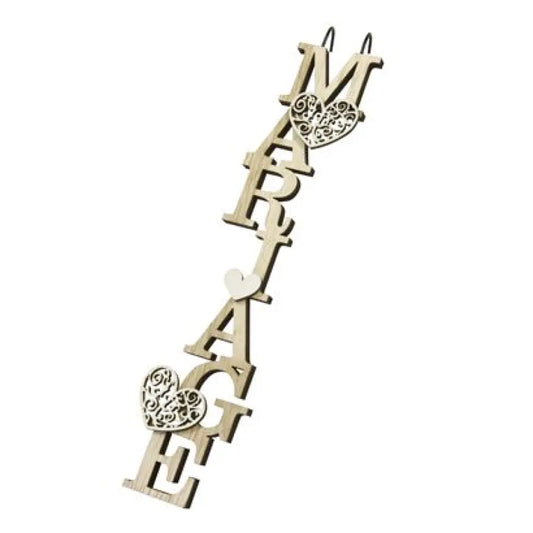 Mot "MARIAGE" en Bois, à suspendre