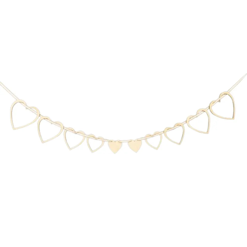 Guirlande 10 Cœurs en Bois - 2m