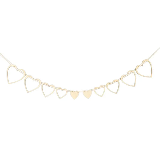 Guirlande 10 Cœurs en Bois - 2m