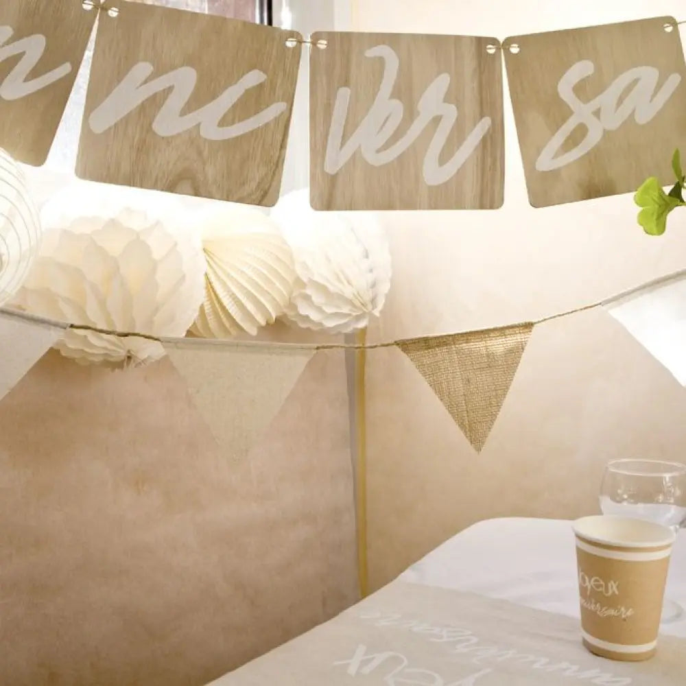 Guirlande Fanions en Jute et Toiles - 2,6 m