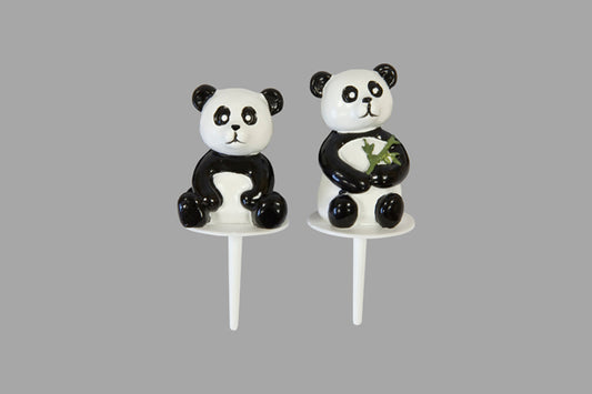 SUJET RESINE PANDA SUR PIQUE POUR GATEAU (x 2) CONTACT ALIMENTAIRE