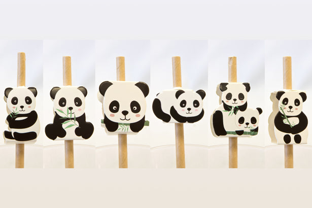 DECOR POUR PAILLE PANDA (x 12)