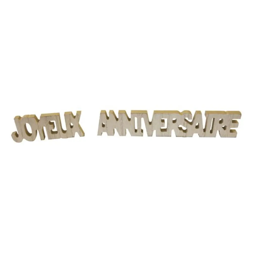 2 Décos de Table "Joyeux Anniversaire" en Bois