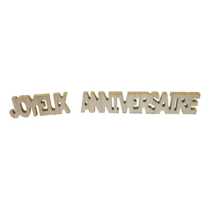 2 Décos de Table "Joyeux Anniversaire" en Bois