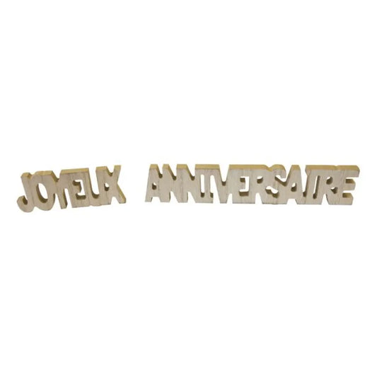 2 Décos de Table "Joyeux Anniversaire" en Bois