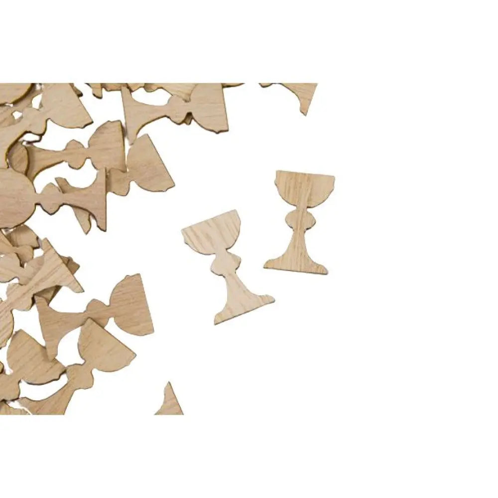 24 Décos à parsemer calice en bois naturel - 1,5 x 2,5 cm