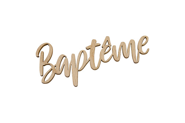 Déco à parsemer "Baptême" en bois naturel