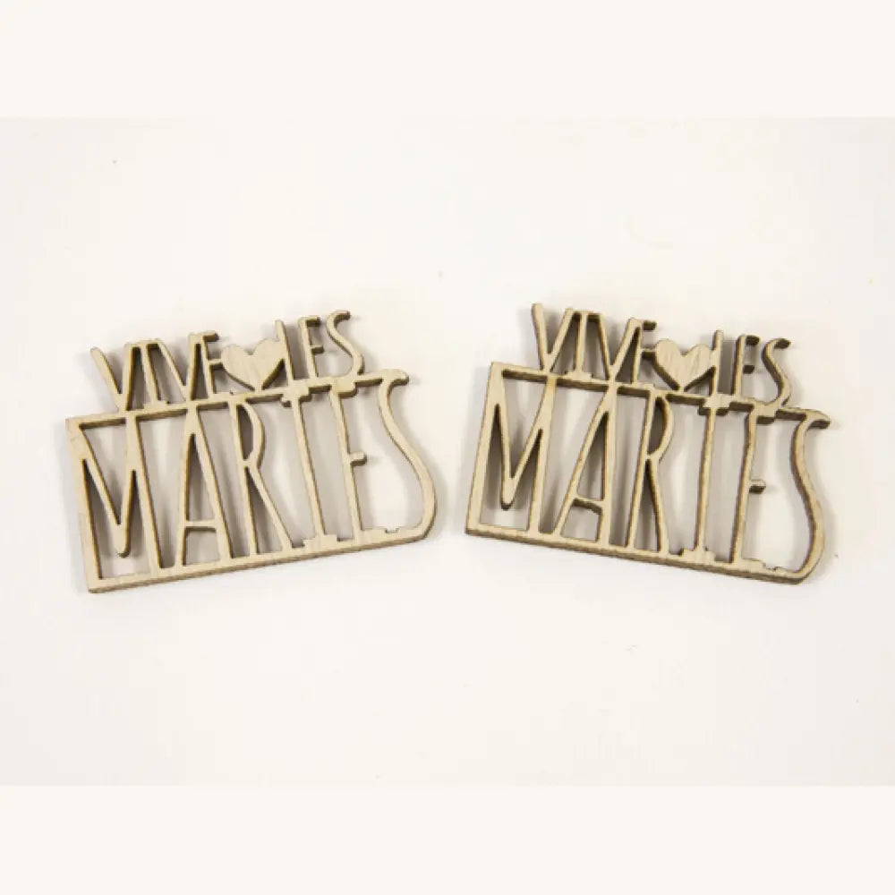 10 Semis de Table "Vive les Mariés" en bois