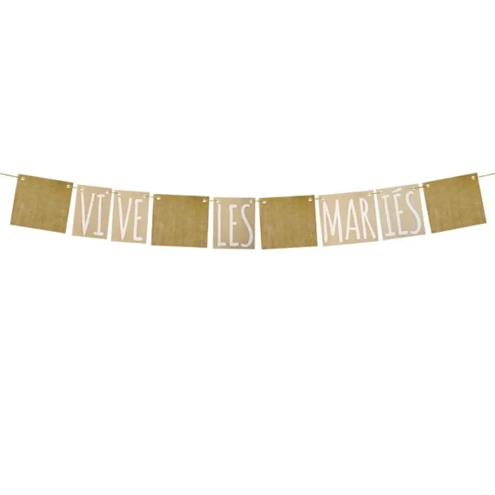 Guirlande "Vive les Mariés" en Toile et Jute - 4m
