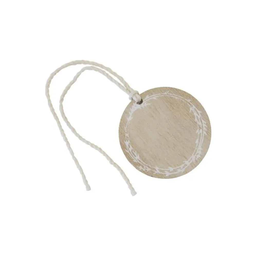 4 Étiquettes en Bois avec cordelette - Ø 4 cm