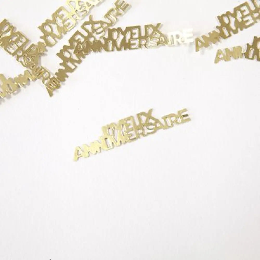 Semis de Table en Carton - Effet Métal "Joyeux Anniversaire" Or