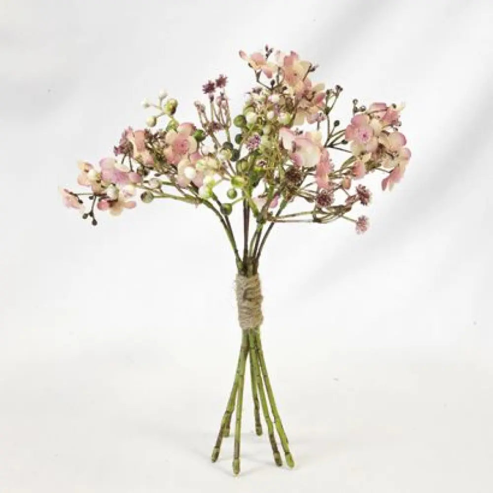 Bouquet Champêtre Gypso, avec lien en corde naturelle