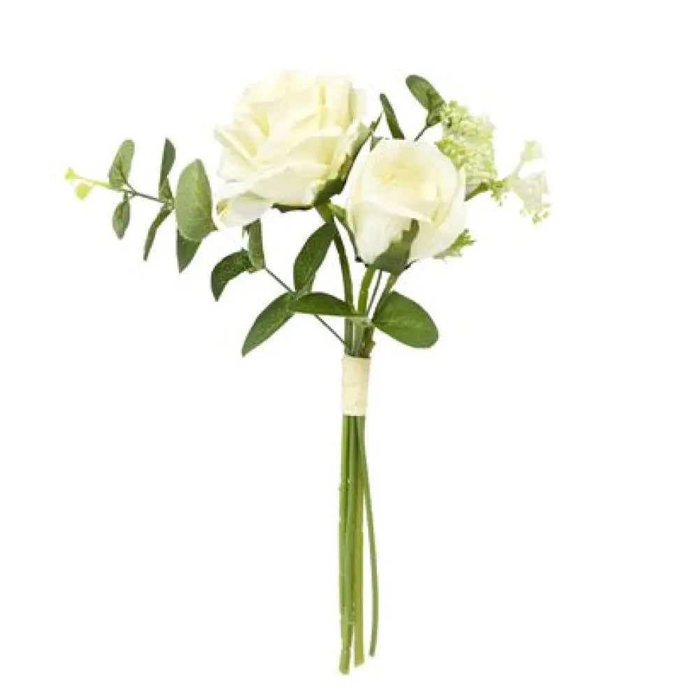 Bouquet Roses, Eucalyptus et Spirée