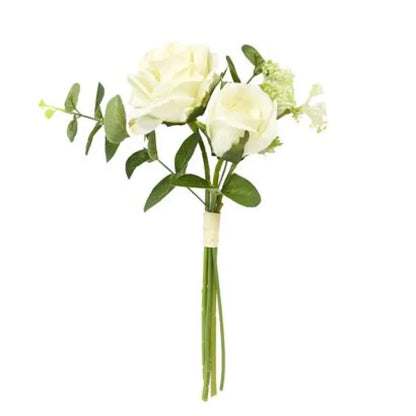 Bouquet Roses, Eucalyptus et Spirée