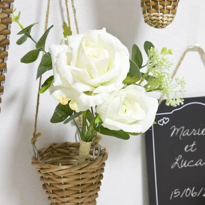 Bouquet Roses, Eucalyptus et Spirée