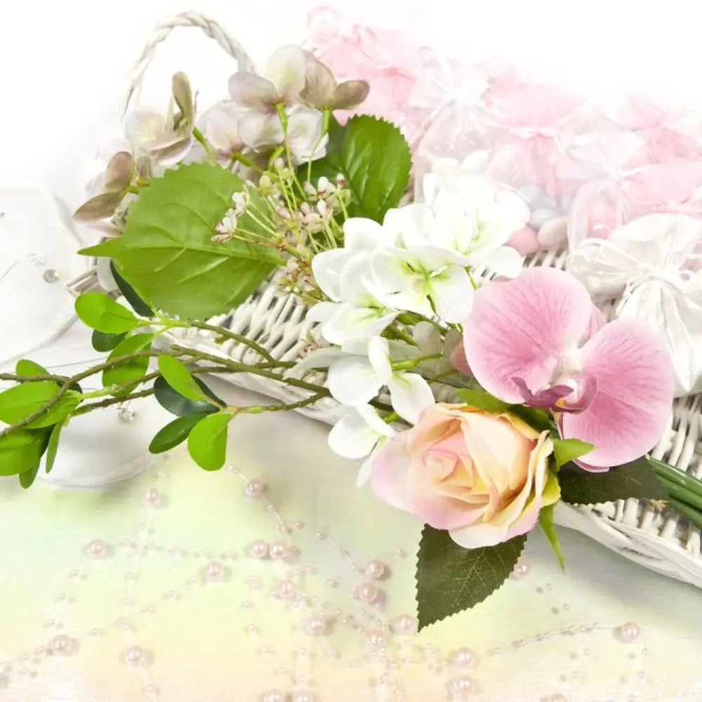 Bouquet Long Orchidée, Roses et Hortensia - Rose