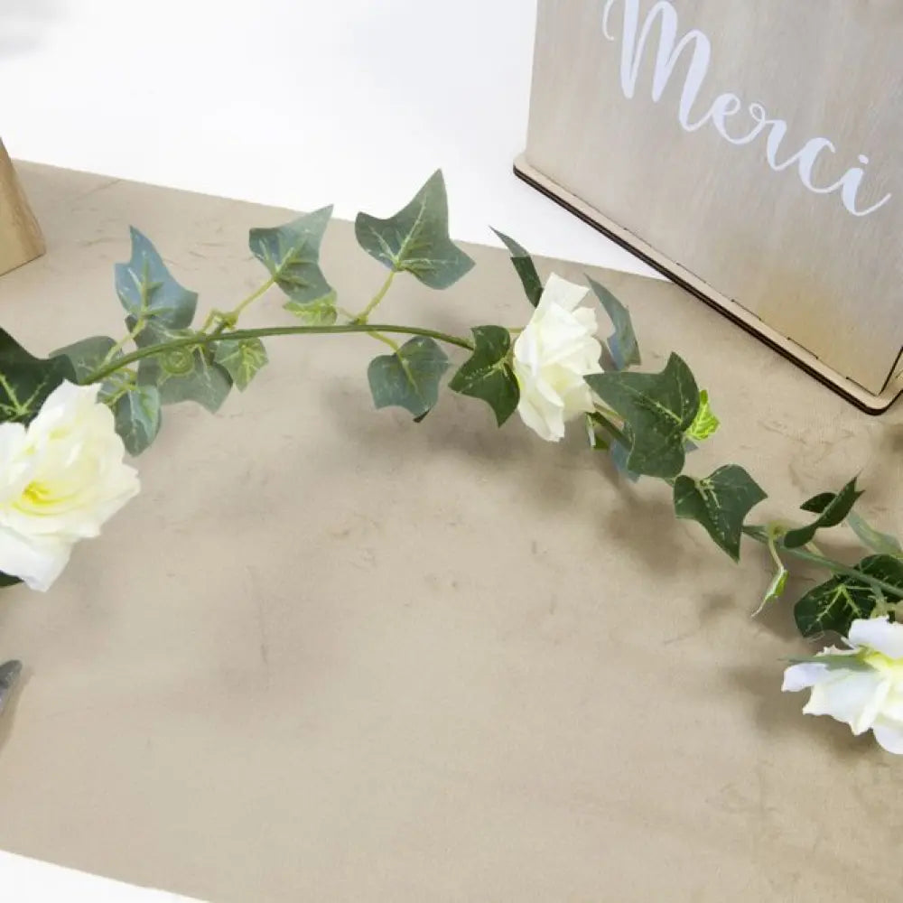 Guirlande de Lierre et Roses - Ivoire - 1,70m env.