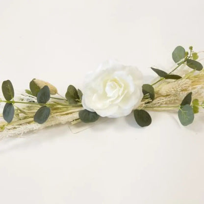 Centre de Table Allongé Rose et Fleurs Séchées - Grand Modèle