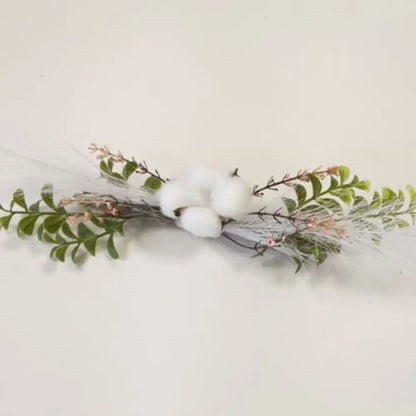 Centre de Table Coton/Herbe de Pampa - Rose