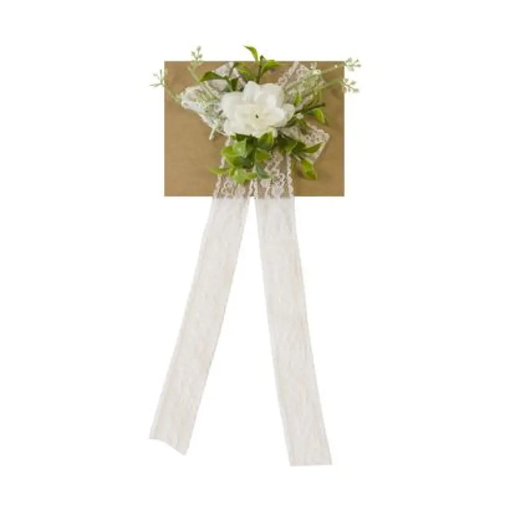 Fleur de Poignet avec Lien en Dentelle - Blanc