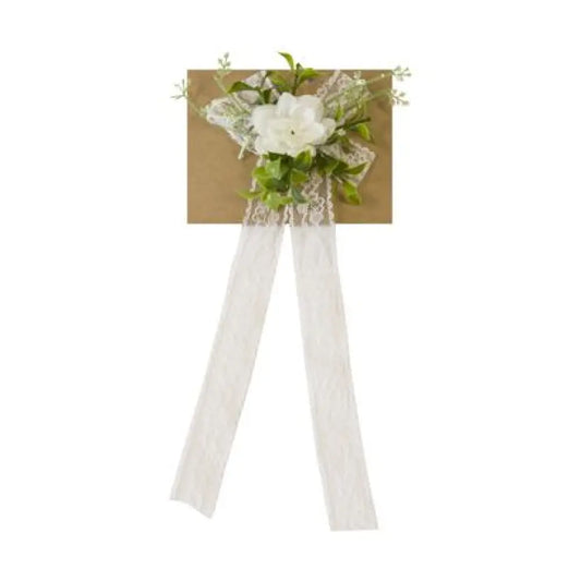 Fleur de Poignet avec Lien en Dentelle - Blanc