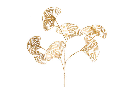 Branche de feuilles de ginkgo or