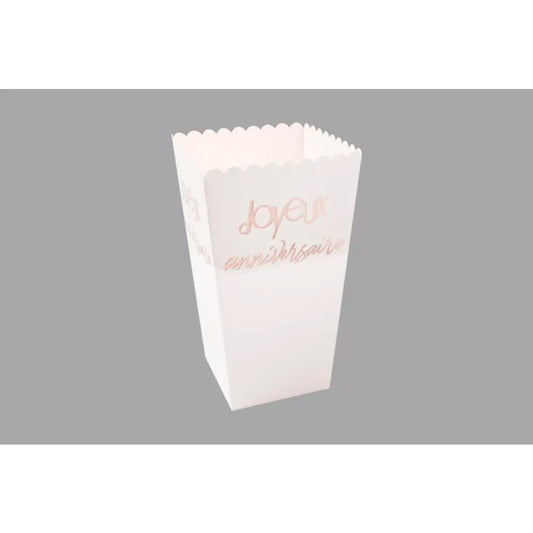 BOITE POPCORN IMPRESSION METAL JOYEUX ANNIVERSAIRE (x 6) ROG